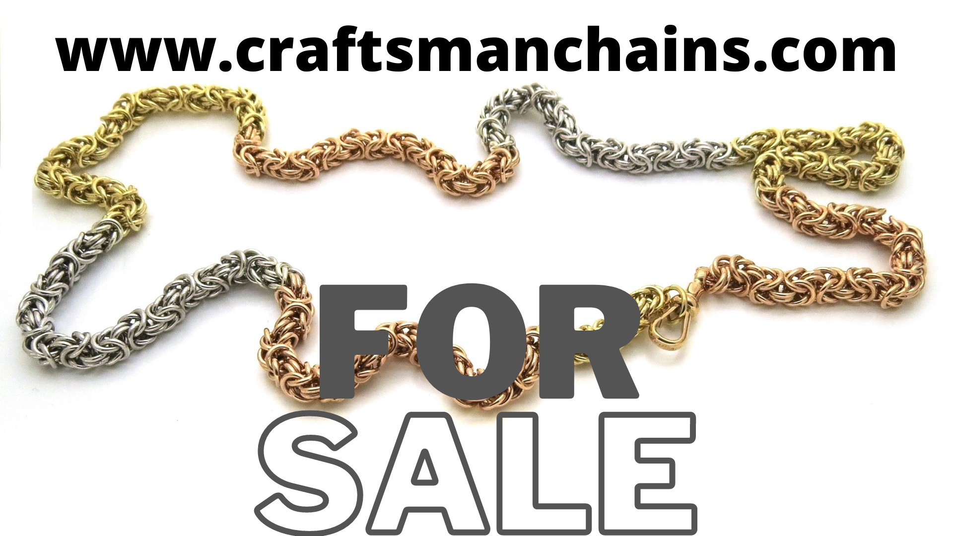 huge craftsman made multi-coloured 9ct gold chain by strongfields the jeweller